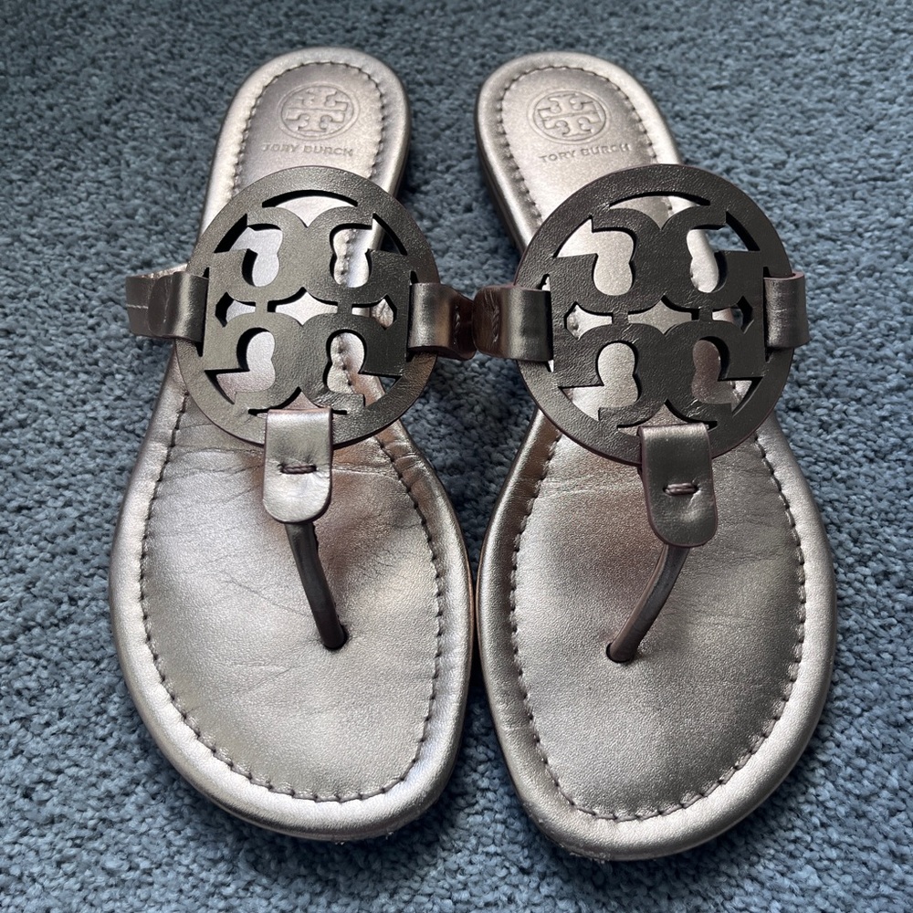 Tory Burch Miller Rose Gold Thong Sandals